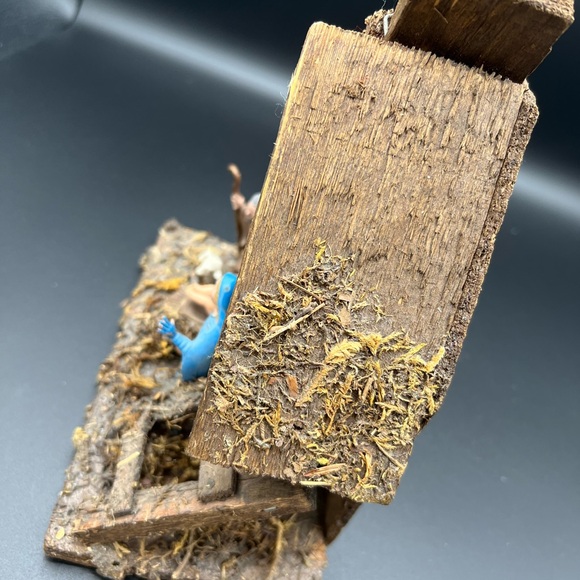 Vintage Italian Wood Creche Nativity Set Manger. Christmas Decoration. 4 figure - Picture 16 of 16